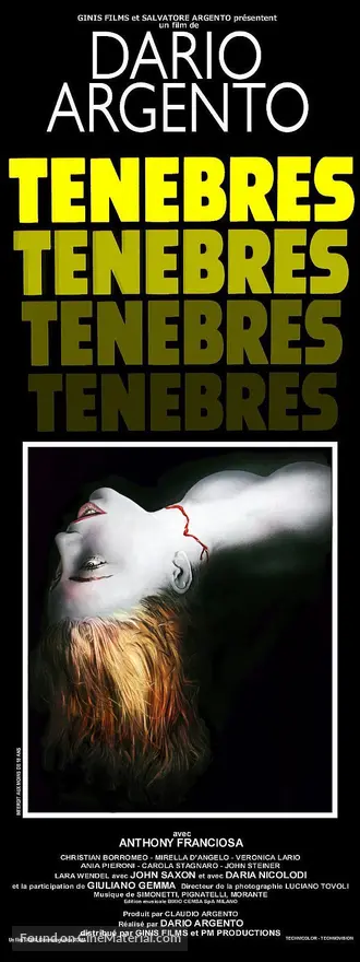 Tenebre - French Movie Poster