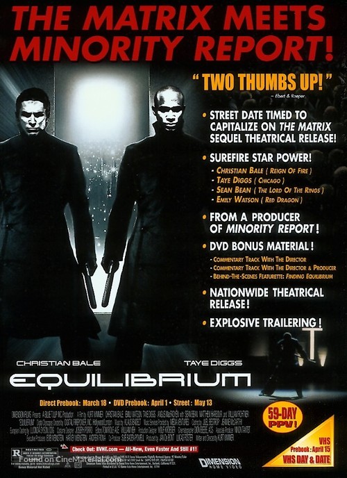 Equilibrium - For your consideration movie poster