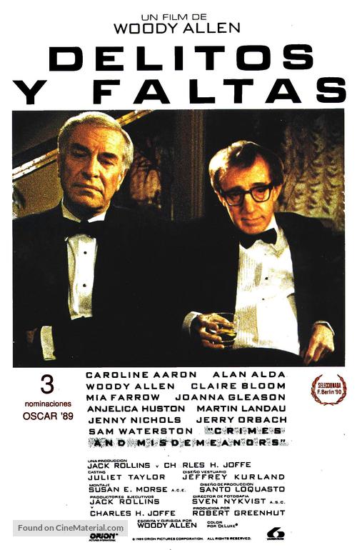 Crimes and Misdemeanors - Spanish Movie Poster