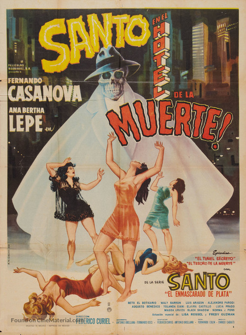 Santo en el hotel de la muerte - Mexican Movie Poster