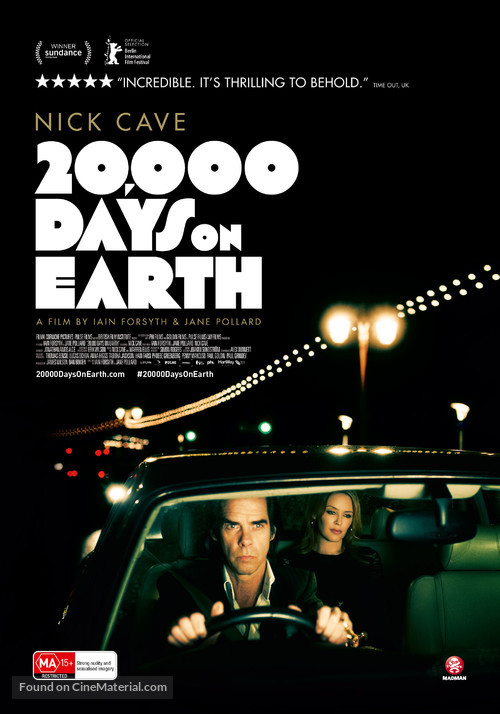 20,000 Days on Earth - Australian Movie Poster
