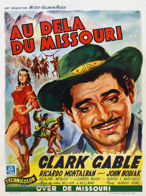Across the Wide Missouri - Belgian Movie Poster