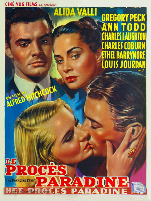 The Paradine Case - Belgian Movie Poster