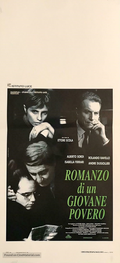 Romanzo di un giovane povero - Italian Movie Poster