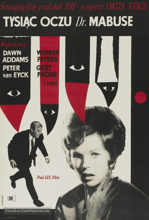 Die 1000 Augen des Dr. Mabuse - Polish Theatrical movie poster