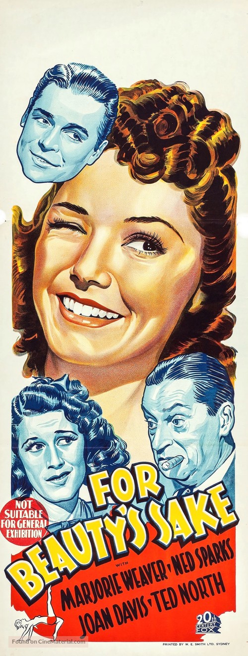 For Beauty&#039;s Sake - Australian Movie Poster