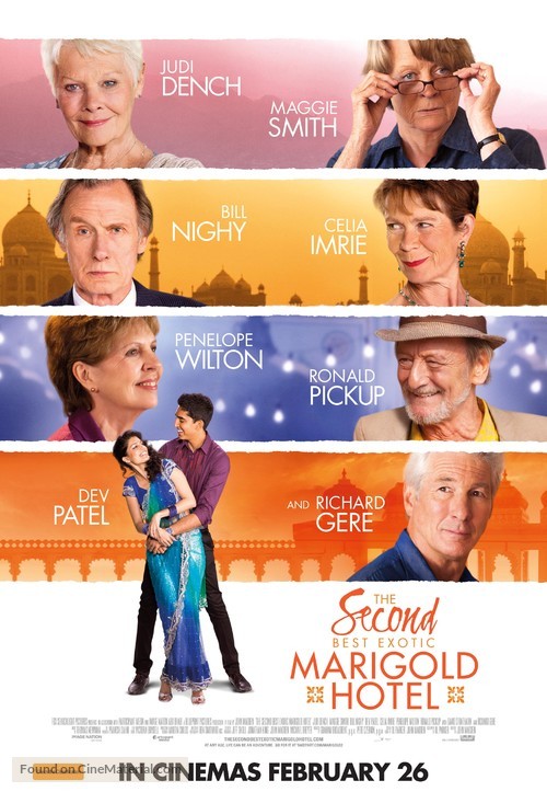 The Second Best Exotic Marigold Hotel - Australian Movie Poster