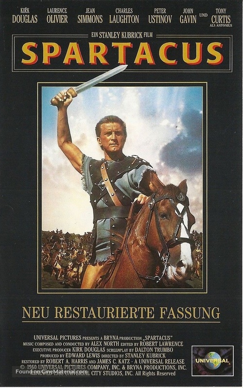 Spartacus - German VHS movie cover
