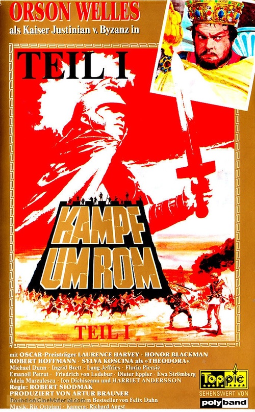 Kampf um Rom I - German VHS movie cover