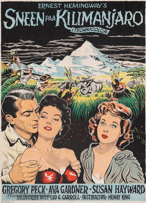 The Snows of Kilimanjaro - Danish Movie Poster