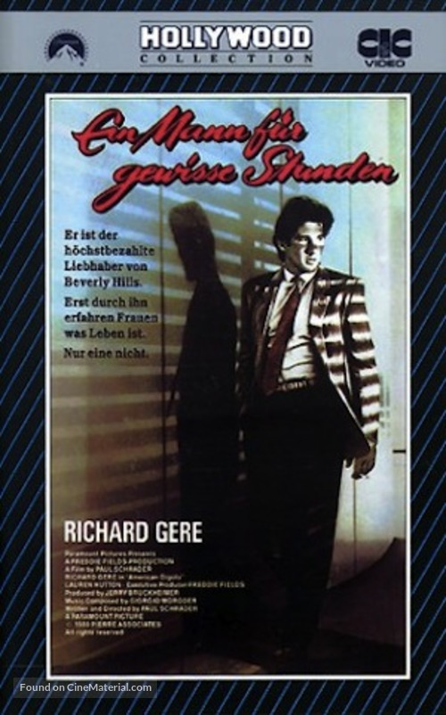 American Gigolo - German VHS movie cover