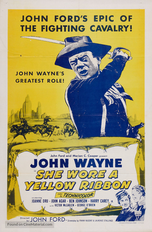 She Wore a Yellow Ribbon - Re-release movie poster