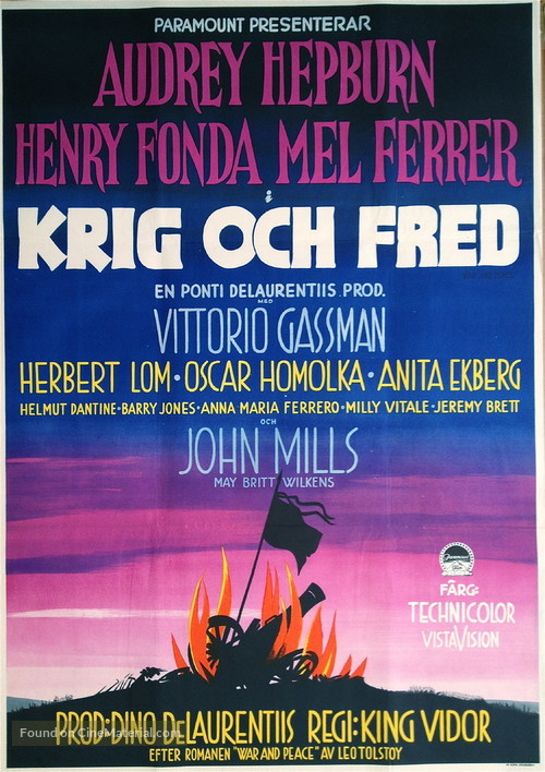 War and Peace - Swedish Movie Poster