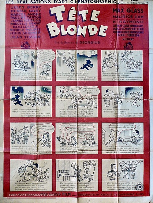 T&ecirc;te blonde - French Movie Poster