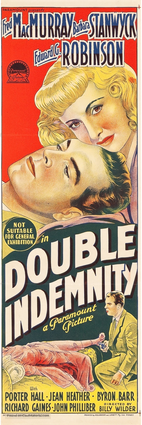 Double Indemnity - Australian Movie Poster