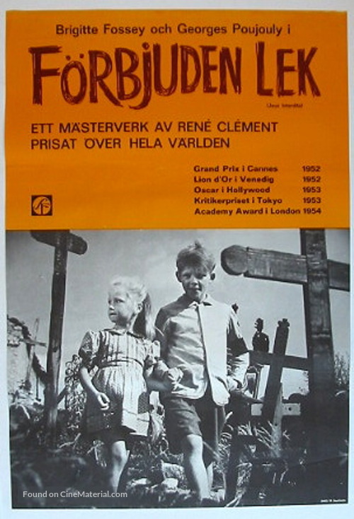 Jeux interdits - Swedish Movie Poster