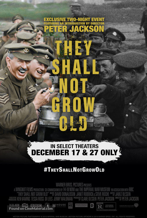 They Shall Not Grow Old - Movie Poster