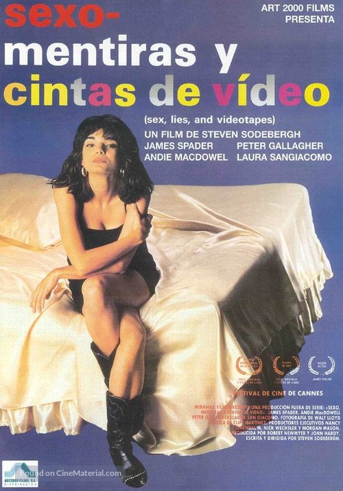 Sex, Lies, and Videotape - Spanish Movie Poster