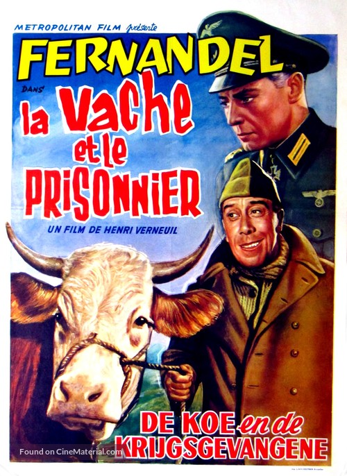 La vache et le prisonnier - Belgian Movie Poster