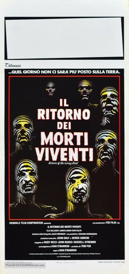 The Return of the Living Dead - Italian Movie Poster