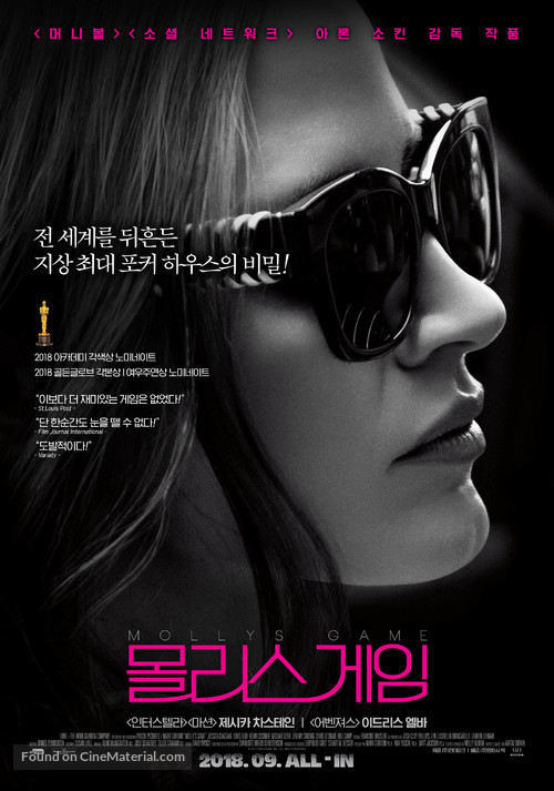 Molly&#039;s Game - South Korean Movie Poster