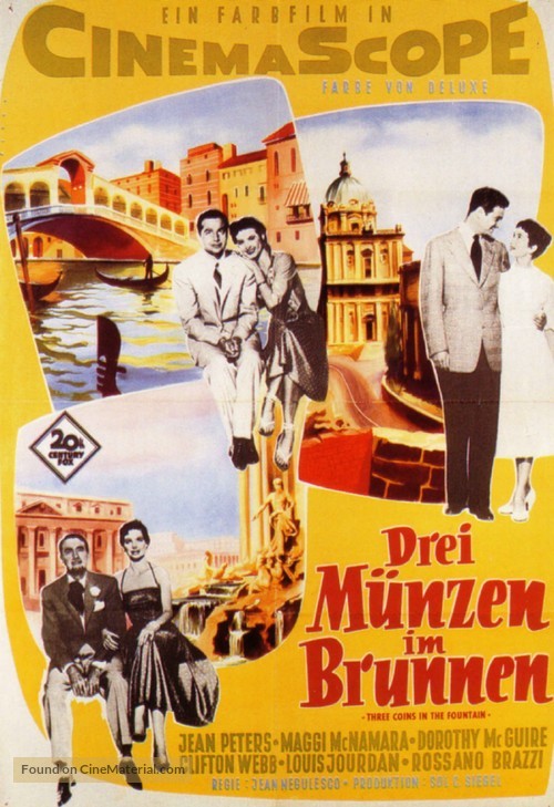 Three Coins in the Fountain - German Movie Poster