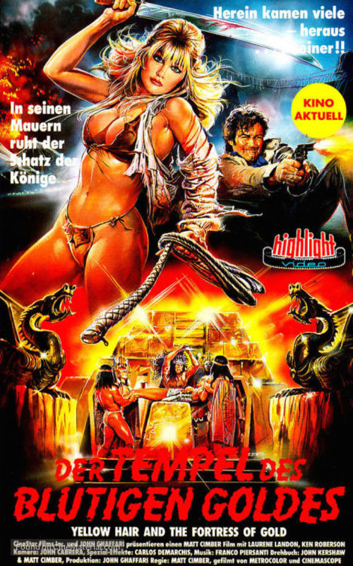 Yellow Hair and the Fortress of Gold - German VHS movie cover