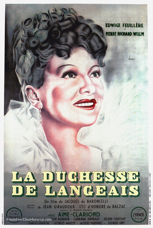 La duchesse de Langeais - French Movie Poster