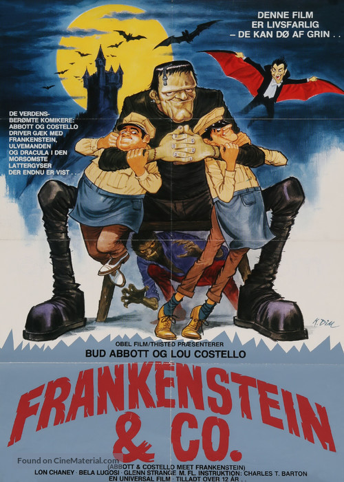 Bud Abbott Lou Costello Meet Frankenstein - Danish Movie Poster