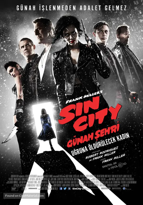 Sin City: A Dame to Kill For - Turkish Movie Poster