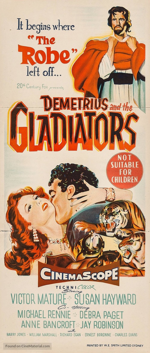 Demetrius and the Gladiators - Australian Movie Poster