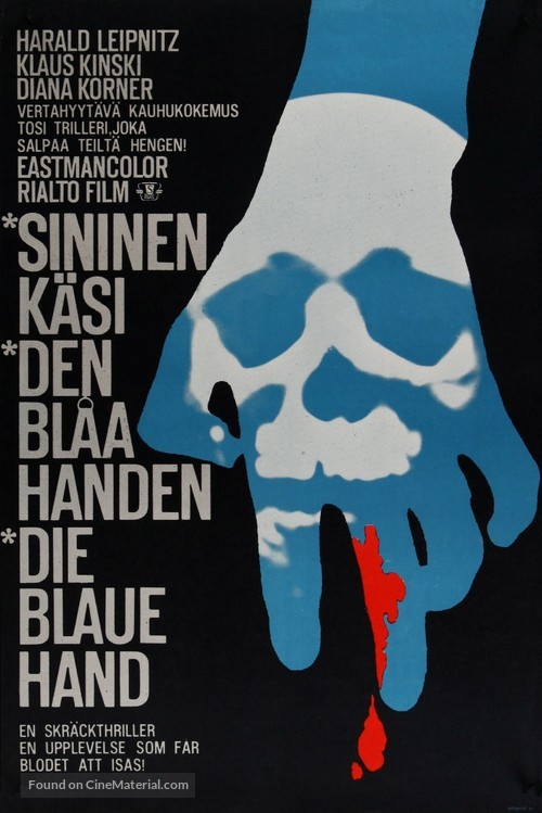 Die blaue Hand - Finnish Movie Poster