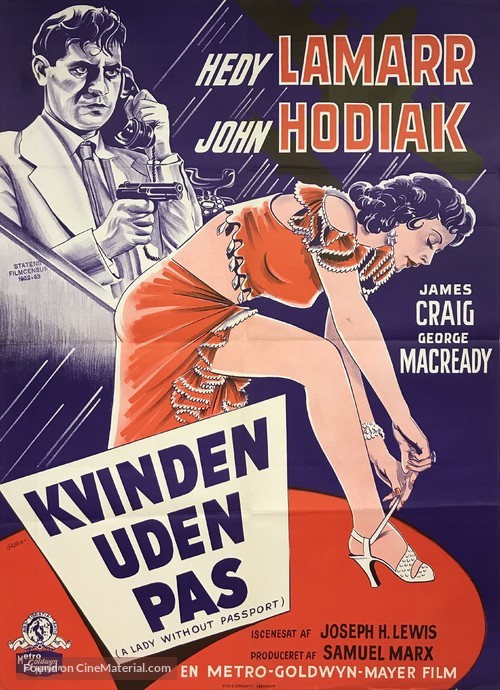 A Lady Without Passport - Danish Movie Poster