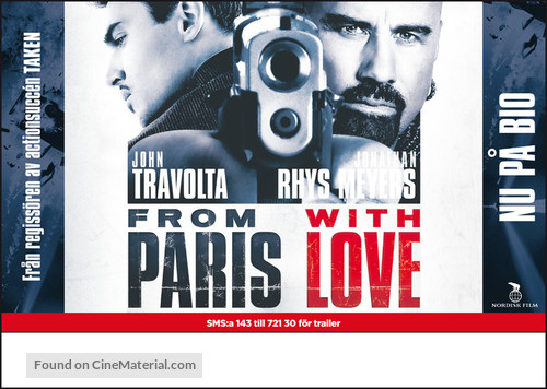 From Paris with Love - Swedish Movie Poster
