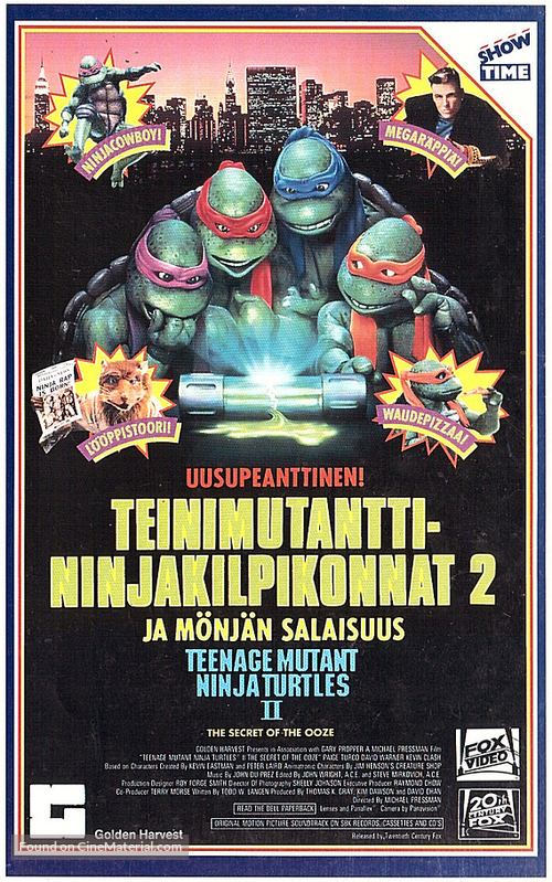 Teenage Mutant Ninja Turtles II: The Secret of the Ooze - Finnish VHS movie cover