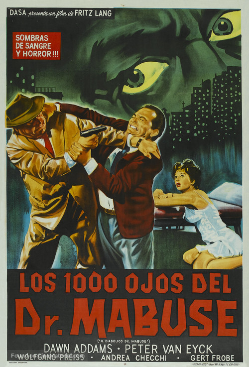 Die 1000 Augen des Dr. Mabuse - Argentinian Theatrical movie poster