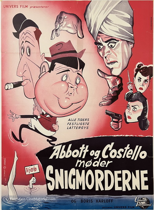 Abbott and Costello Meet the Killer, Boris Karloff - Danish Movie Poster