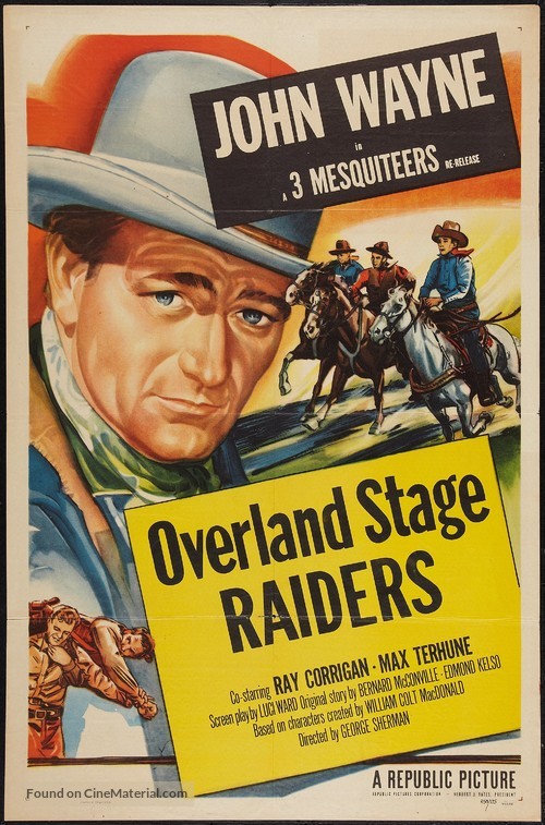Overland Stage Raiders - Re-release movie poster