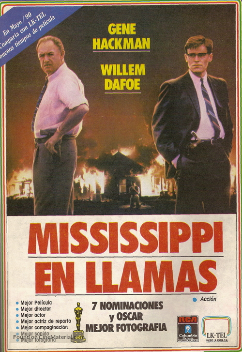 Mississippi Burning - Argentinian VHS movie cover