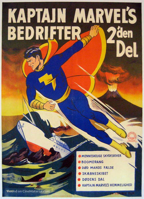 Adventures of Captain Marvel - Danish Movie Poster