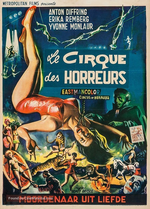 Circus of Horrors - Belgian Movie Poster