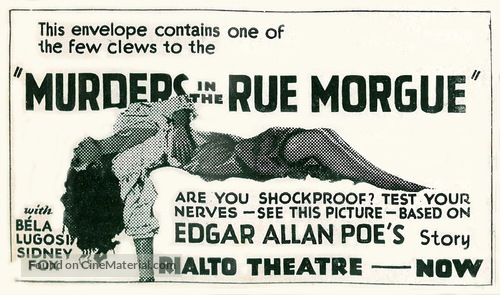 Murders in the Rue Morgue - poster