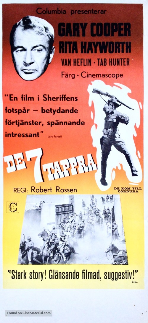 They Came to Cordura - Swedish Movie Poster