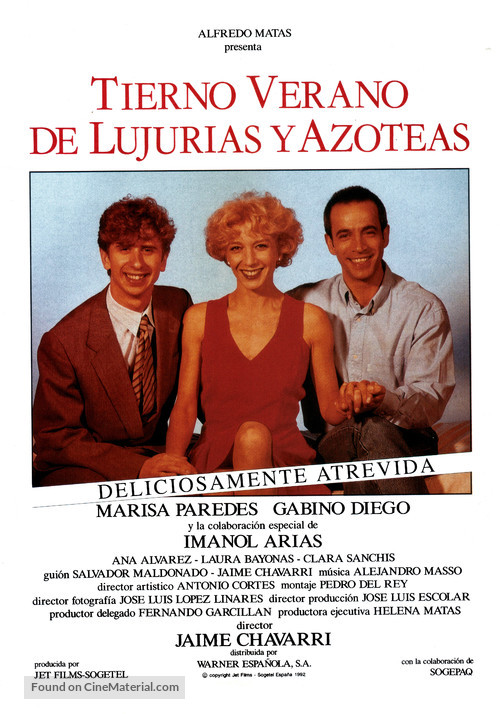Tierno verano de lujurias y azoteas - Spanish Movie Poster