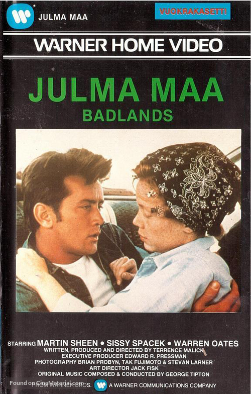Badlands - Finnish VHS movie cover
