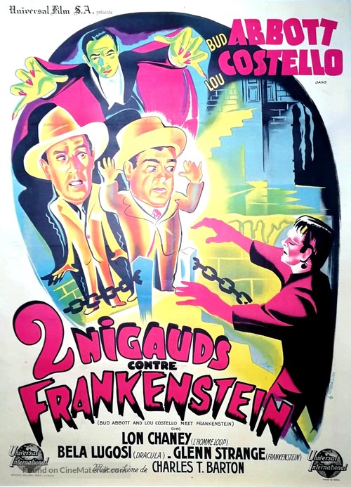 Bud Abbott Lou Costello Meet Frankenstein - French Movie Poster