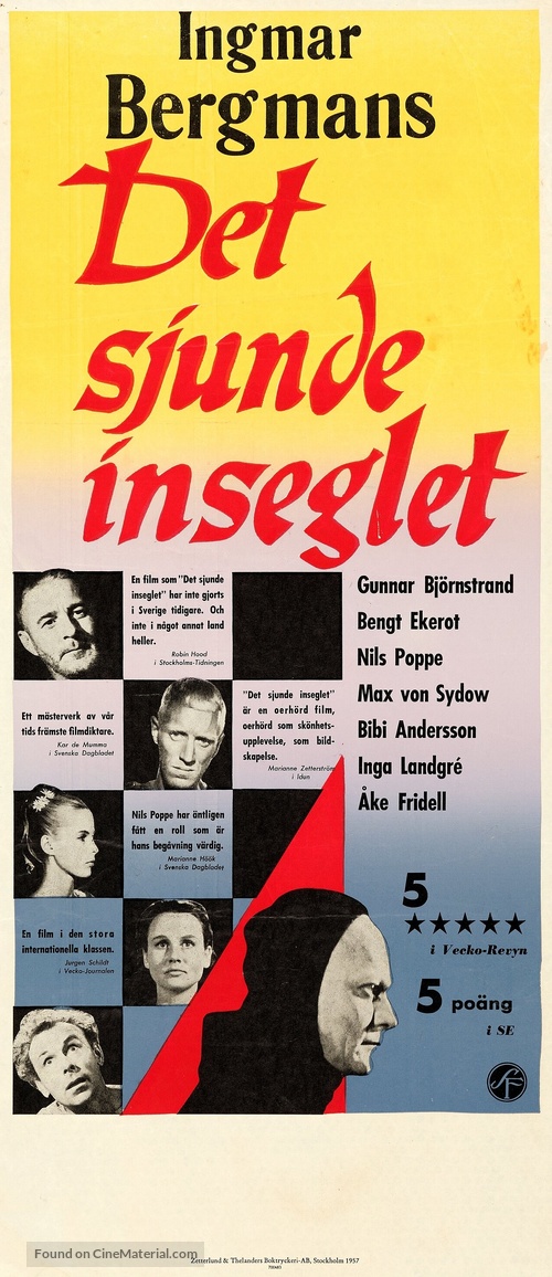 Det sjunde inseglet - Swedish Movie Poster