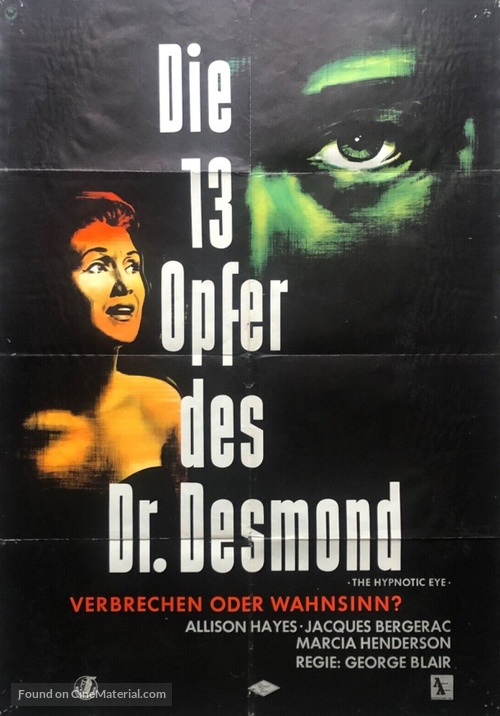 The Hypnotic Eye - German Movie Poster