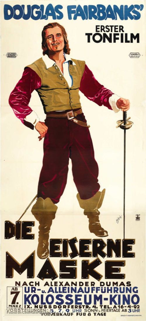 The Iron Mask - Austrian Movie Poster
