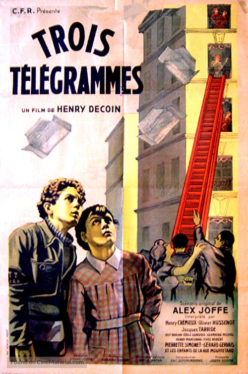 Trois t&eacute;l&eacute;grammes - French Movie Poster